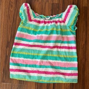 Vineyard Vines Women’s Off the Shoulder Tunic Top Blouse Pastel Striped Small